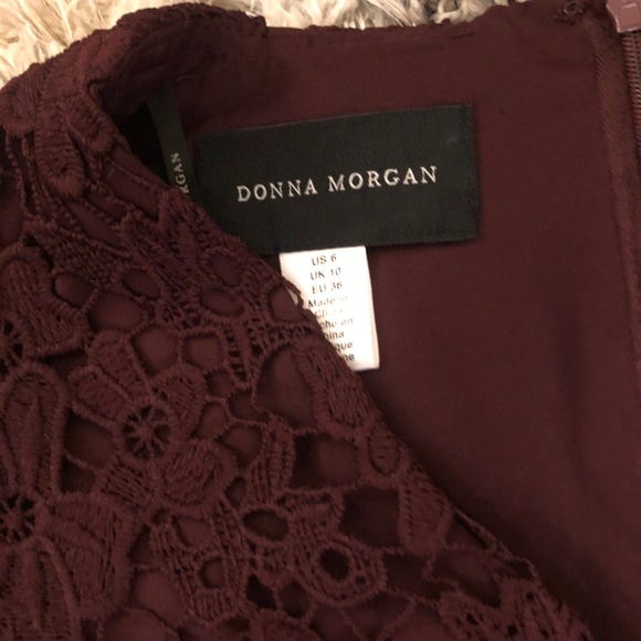Donna Morgan Women NWT Lace Shift Dress Wine 8 - Picture 2 of 4